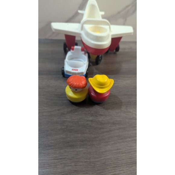 Fisher-Price Little People Vintage Airplane & Car Playset W/ Figures Fun Retro C - Picture 3 of 9